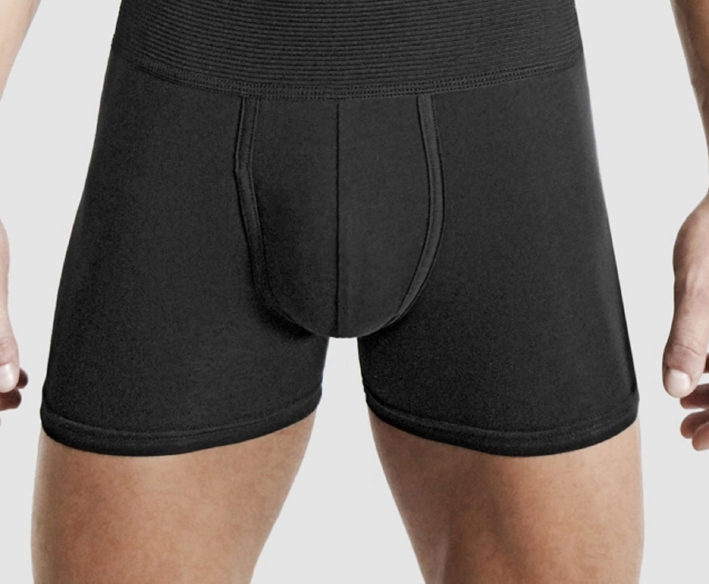 Rounderbum Men's Slim Fit Boxer Brief Black Size Large