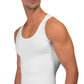 Rounderbum Men's Cotton Compression Tank Top White Size Large