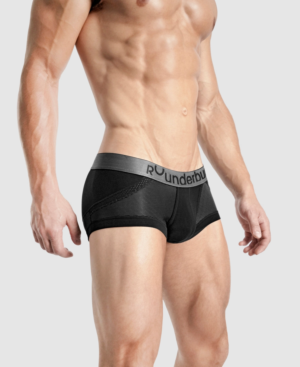 Rounderbum Men's Anatomic Boxer Trunk Black Size Large