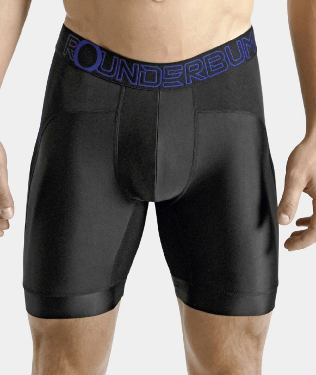 Rounderbum Men's Workout Padded Boxer Brief Black Size Large