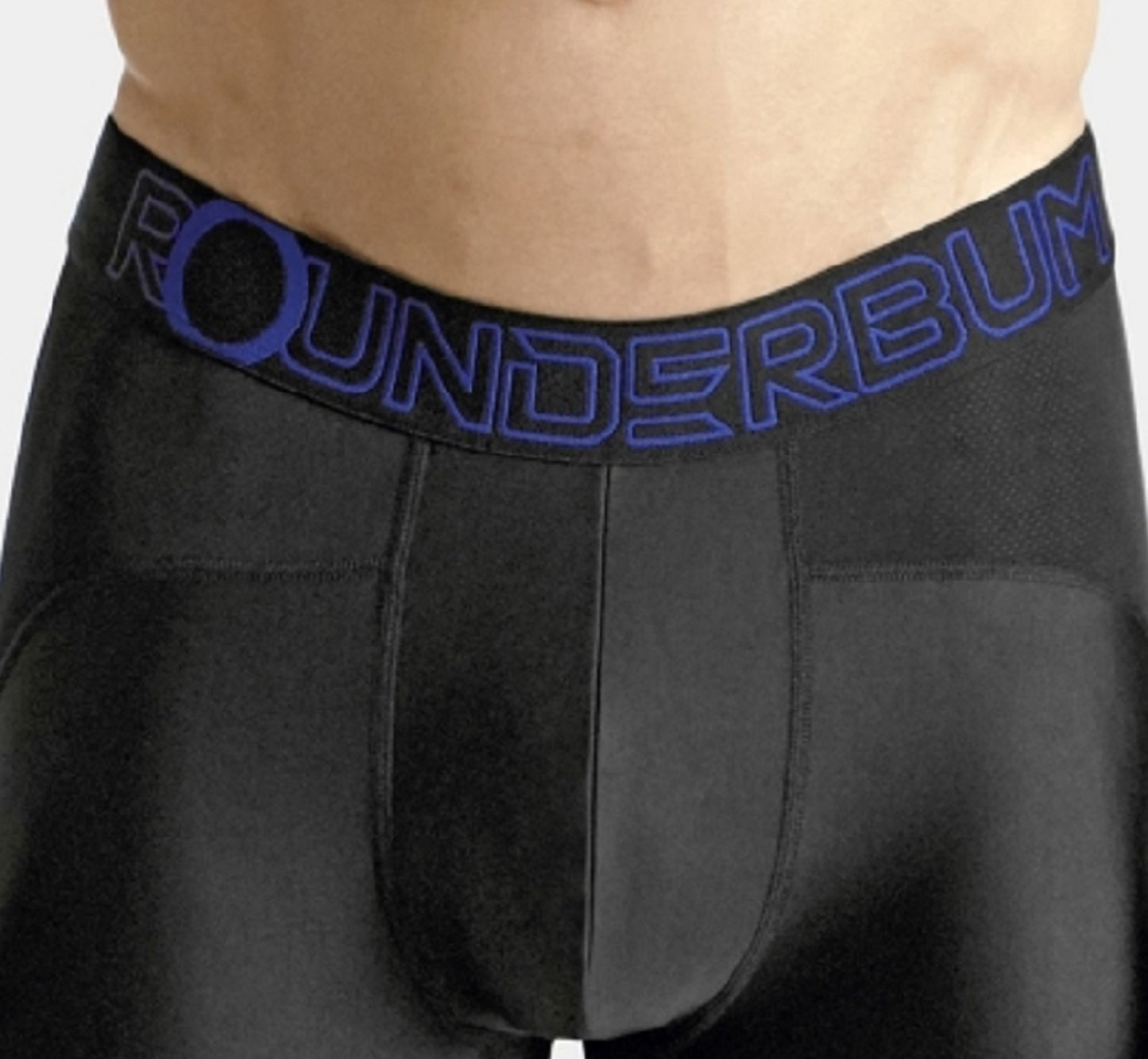 Rounderbum Men's Workout Padded Boxer Brief Black Size Large