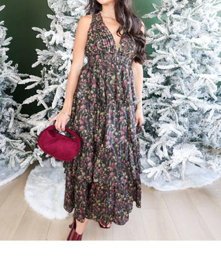 2.7 August Apparel - Flora & Noir Maxi Dress