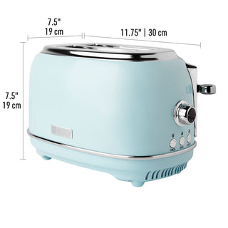 Haden 75027 Heritage 2 Slice Wide Slot Stainless Steel Bread Toaster, Turquoise