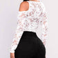 Asz - Lace Cold Shoulder Long Sleeve