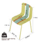 4 Piece Set of Modern Striped Color-Blocking Single Chairs with Long Table