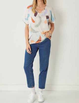 Entro - Brushstroke V-neck Top