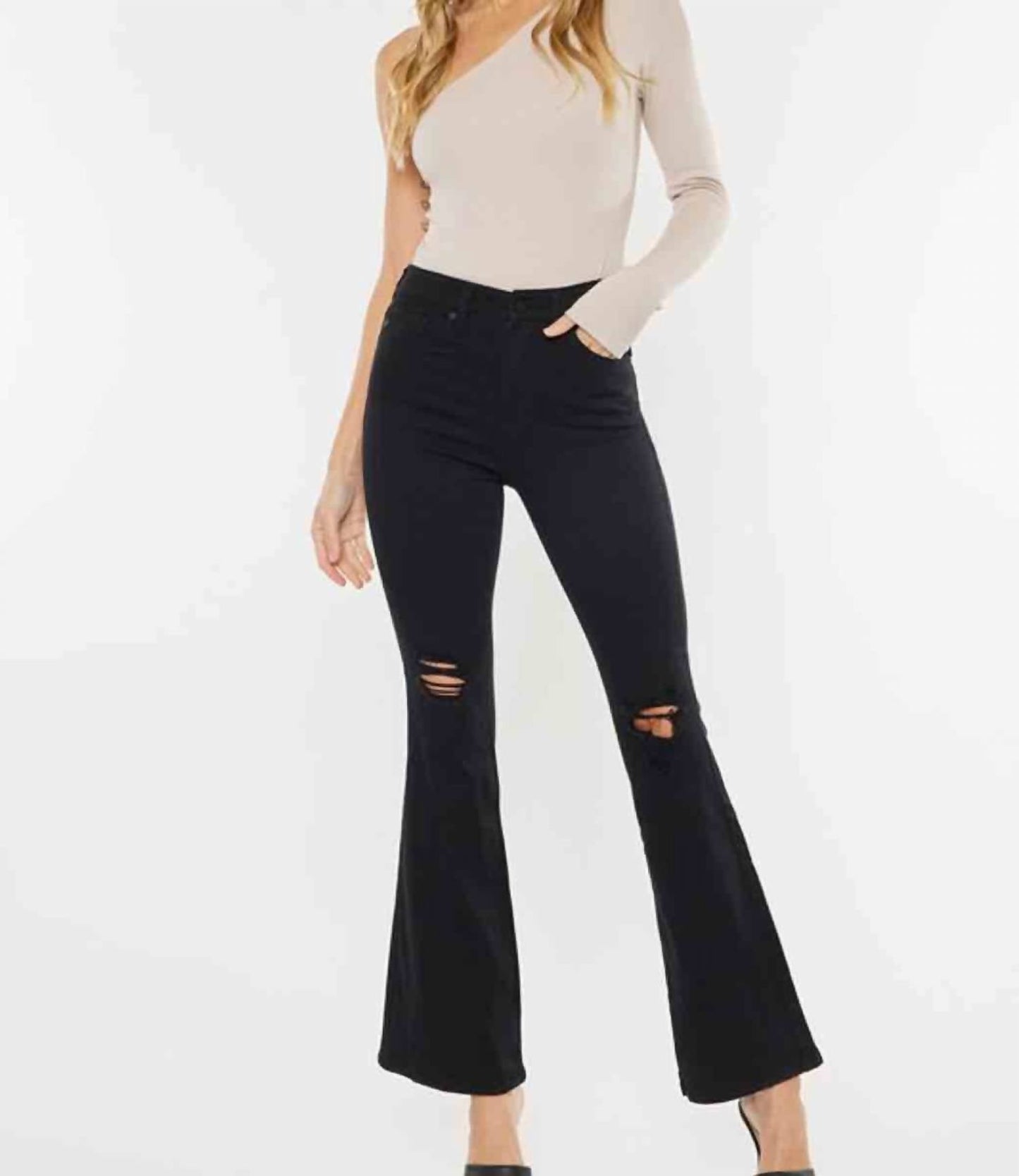 Kancan - Crystal High Rise Petite Bootcut Jeans