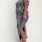 The Curve La - Plus Size Lurex Knit Short Sleeve Top And Skirt Set