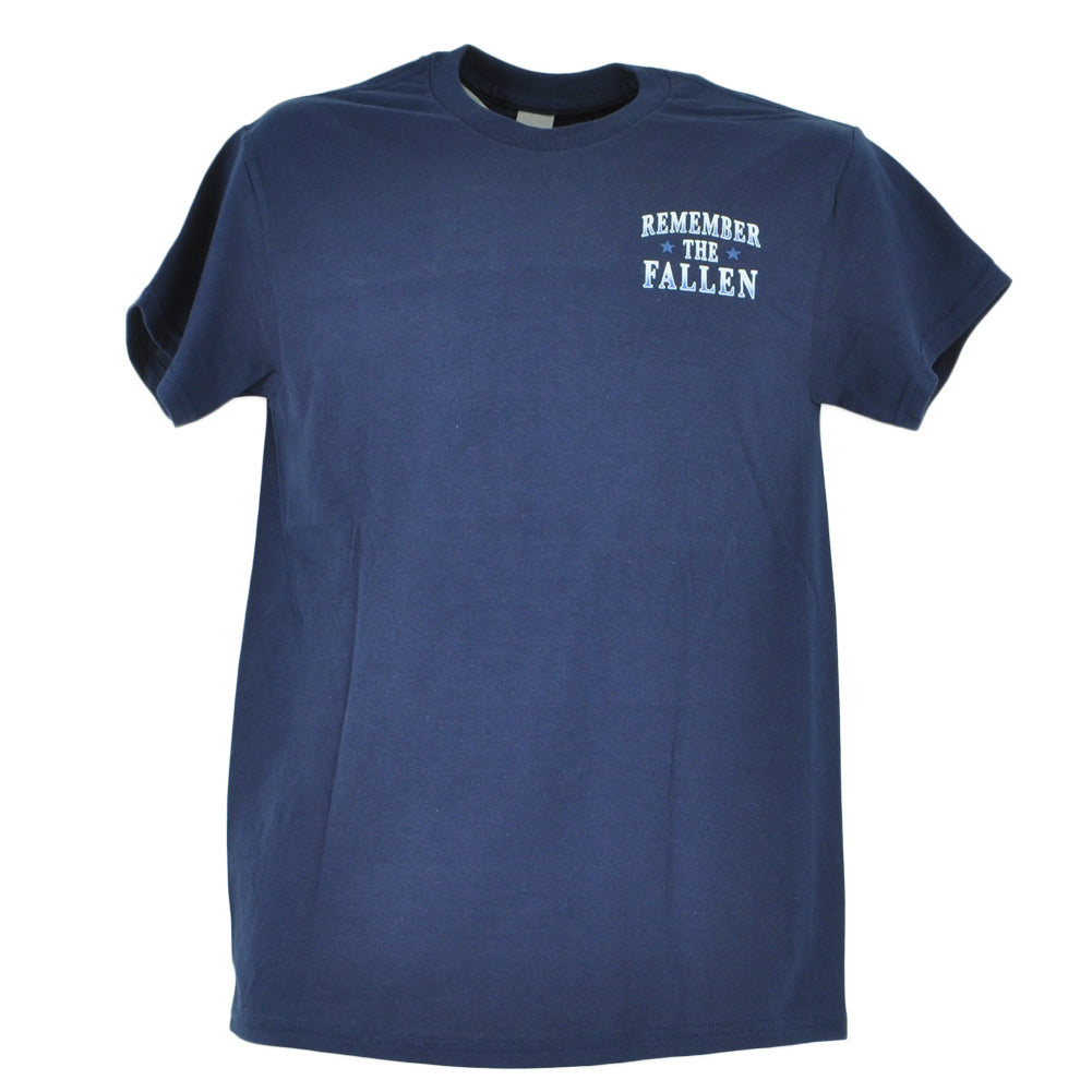 United States US Remember The Fallen Military Blue Short Sleeve Tshirt Tee