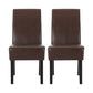 Contemporary Dining Chair With Rubberwood Legs (Set of 2)