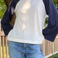 Bobi - Color Block Crew Neck Raglan Top