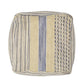 Western Handcrafted Fabric Pouf Durable Natural and Blue