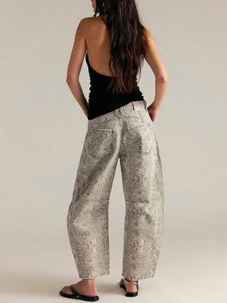 Free People - Good Luck Printed Barrel Jean