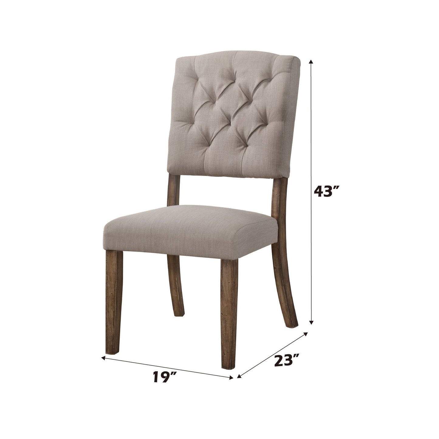 Bernard Weathered Side Chair Set of 2