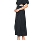 Entro - Sade Sides Cut-Outs Puff Sleeves Maxi Dress
