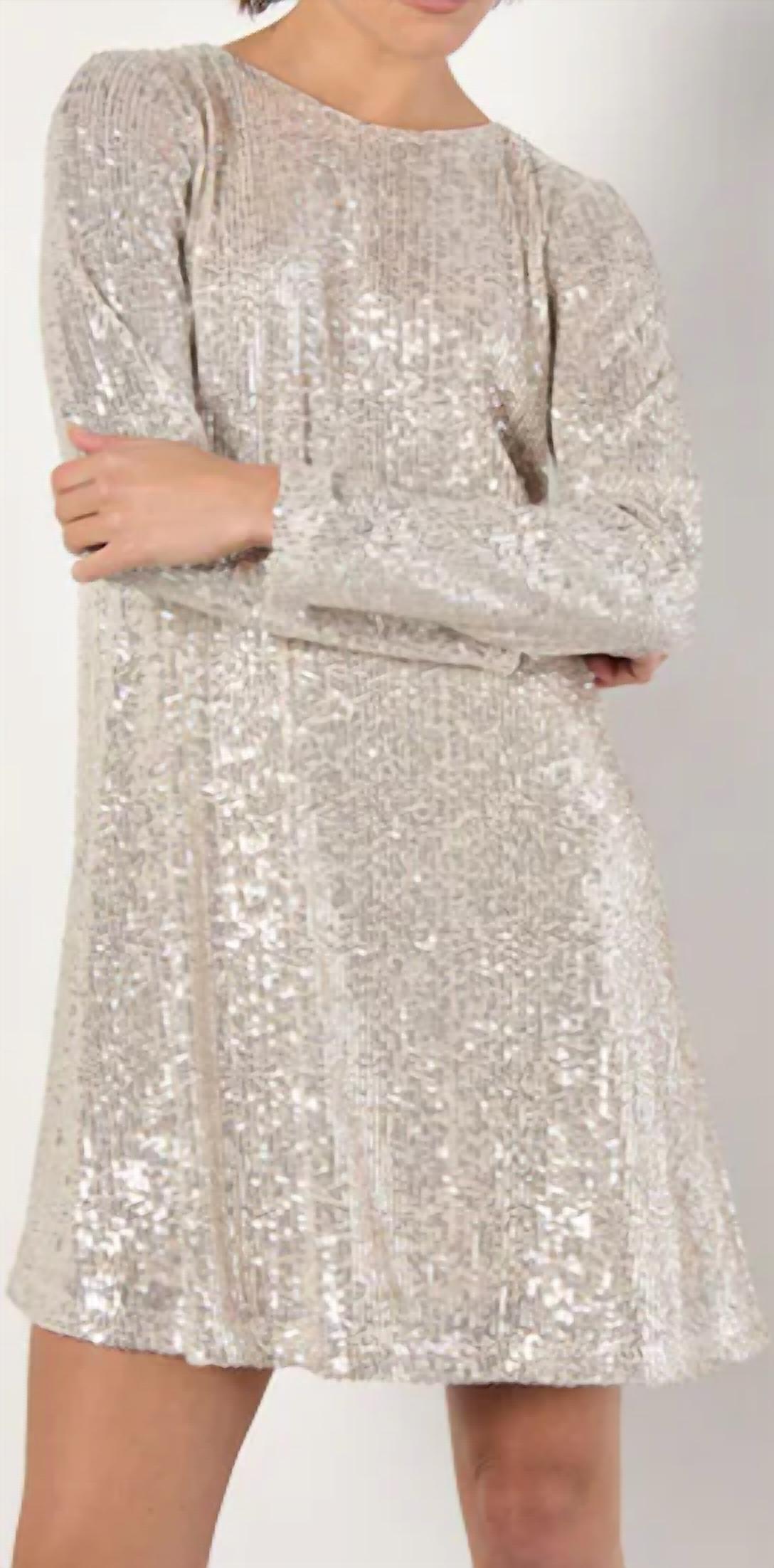 Apricot - Sequin A Line Flare Dress