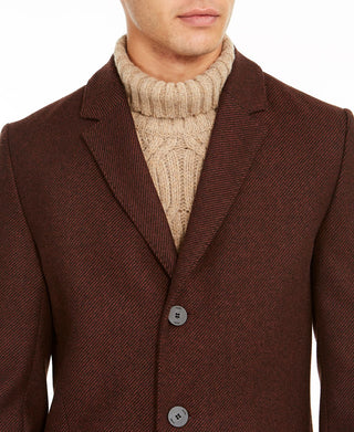 Hugo Boss Men's Migor Slim Fit Twill Overcoat Brown Size 42