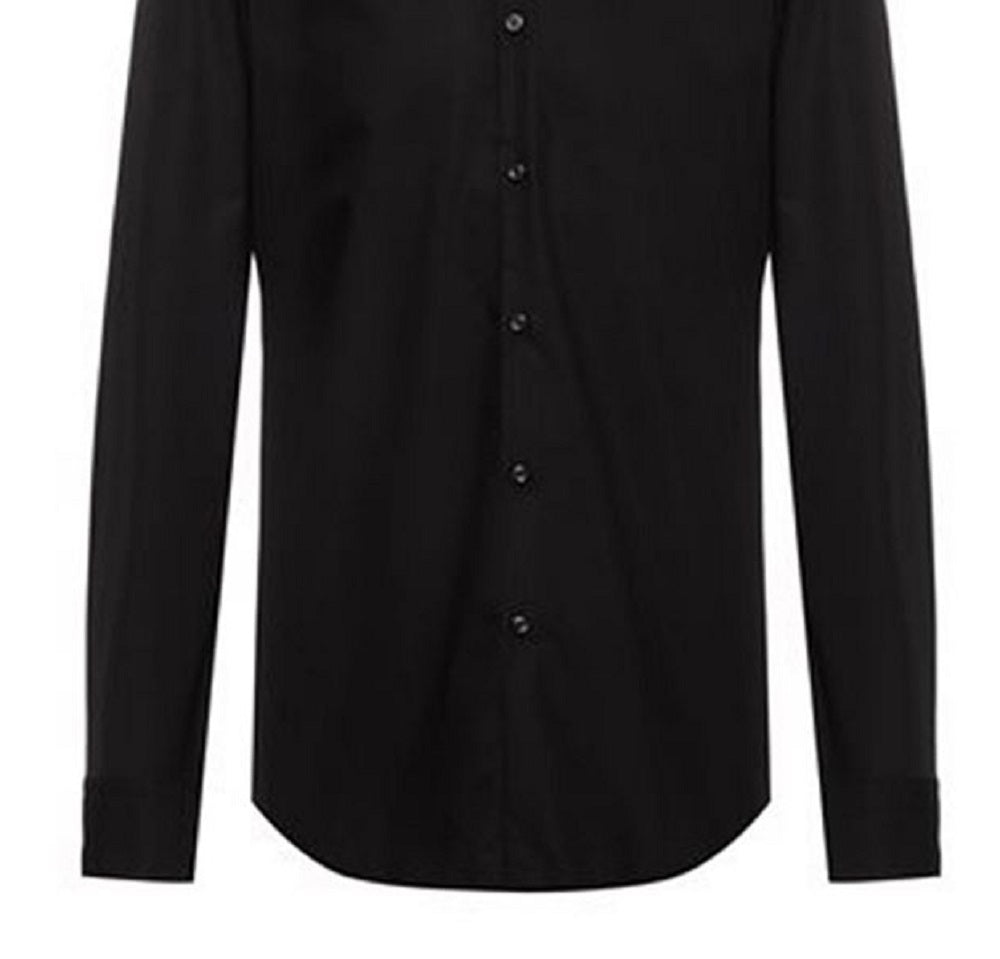 Hugo Boss Men's Slim Fit Solid Dress Shirt Black Size 17X34X35