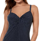 Miraclesuit Women's Pin Point Love Knot Tankini Top Swimsuit Blue Size 8