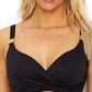 Miraclesuit Women's Surplice Underwire Bikini Top Black Size 38DDD