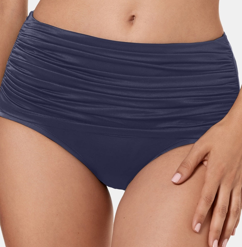 Miraclesuit Women's Solid Norma Jean High Waist Bottoms Swimsuit Blue Size 10