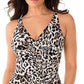 Miraclesuit Women's Sublime Feline Oceanus Allover Slimming One Piece Swimsuit Brown Size 18