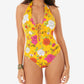 Skinny Dippers Women's Mac & Cheese Sirene Lace Up One Piece Swimsuit Yellow Size Medium