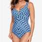 Miraclesuit Women's Hypnotique Crisscross One Piece Swimsuit Blue Size 12