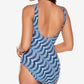 Miraclesuit Women's Hypnotique Crisscross One Piece Swimsuit Blue Size 12