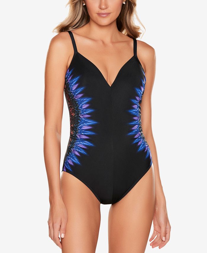 Miraclesuit Women's Tramonto Belle Temptation One Piece Swimsuit Black Size 14