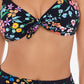 Skinny Dip Women's Daisy Mae Ruffle Bralette Swim Top Black Size Medium