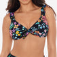 Skinny Dip Women's Daisy Mae Ruffle Bralette Swim Top Black Size Medium