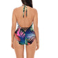 Skinny Dippers Women's Sirene Halter One Piece Swimsuit Black Multi Size Medium