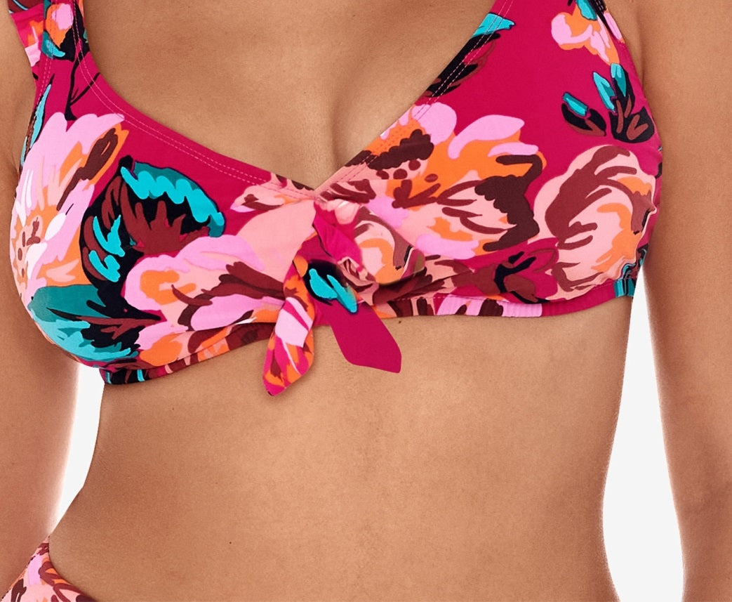 Skinny Dippers Women's Hot House Daisy Mae Bikini Top Swimsuit Pink Size Medium