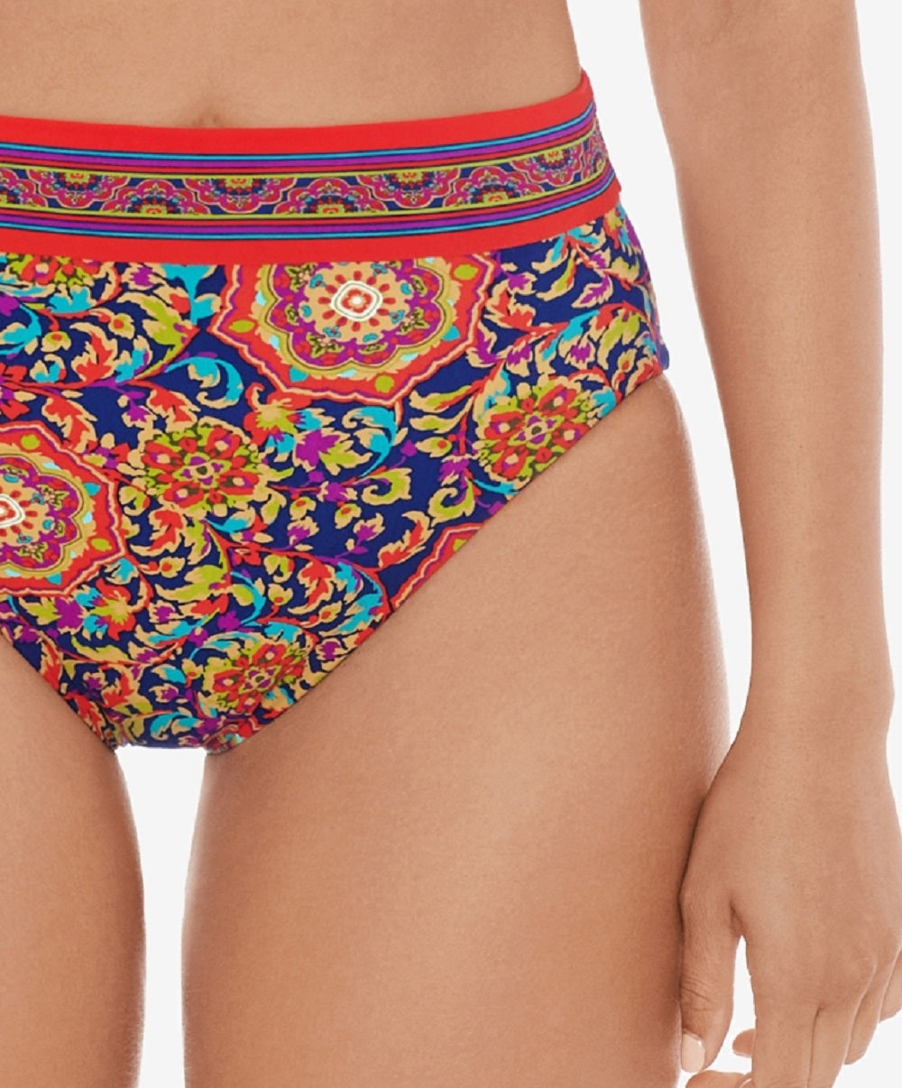 Skinny Dippers Women's Palais Sophie High Waist Bikini Bottoms Swimsuit Blue Size Large