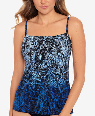 Miraclesuit Women's Jubilee Printed Tankini Top Swimsuit Blue Size 10