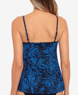 Miraclesuit Women's Jubilee Printed Tankini Top Swimsuit Blue Size 10