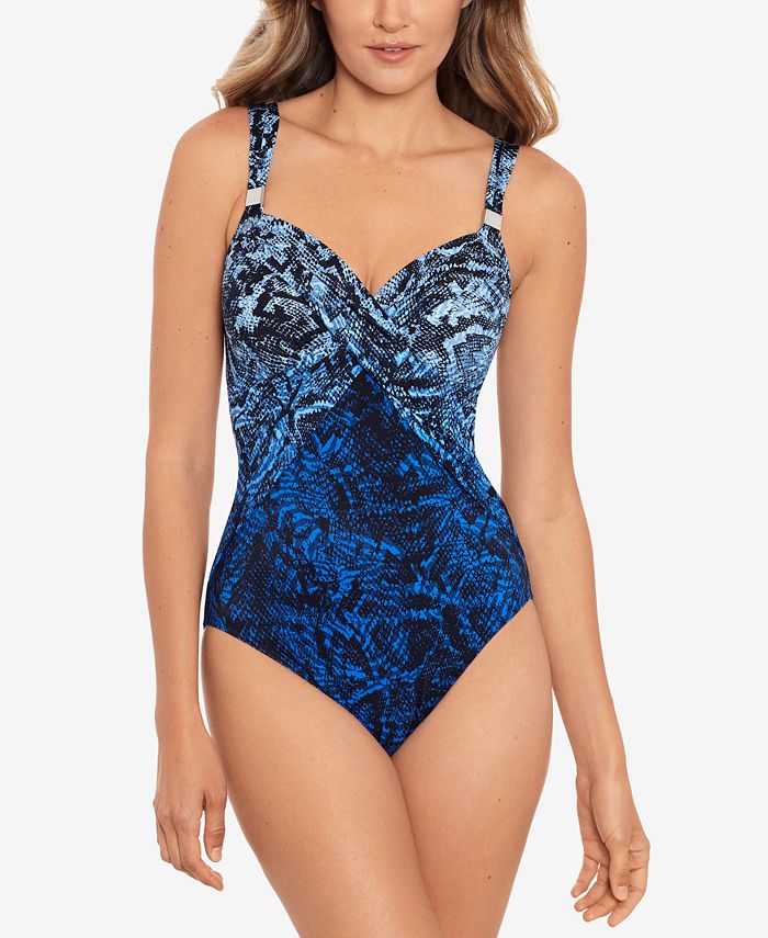 Miraclesuit Women's  Boa Blues Peregrina One-Piece Swimsuit Blue Size 8