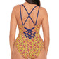 Skinny Dippers Women's Isabelle Suga Babe One Piece Swimsuit Brown Size Small