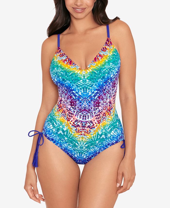 Skinny Dippers Women's Alice Shape Shifter One Piece Swimsuit Blue Multi Size Medium