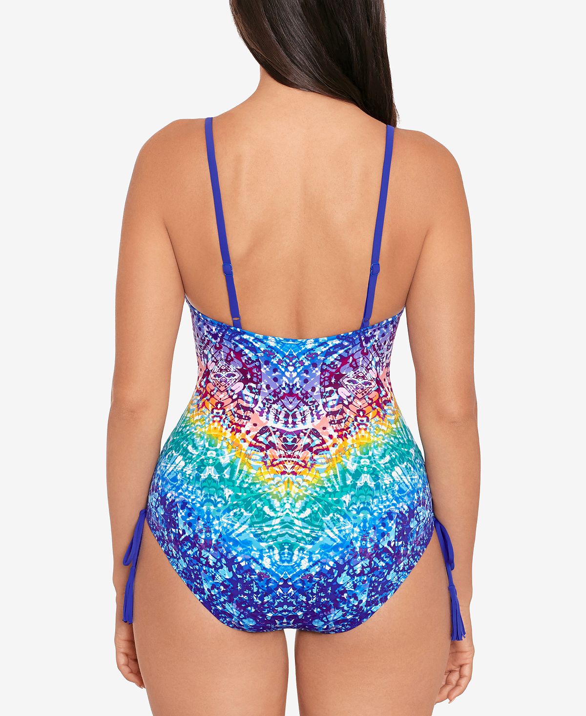 Skinny Dippers Women's Alice Shape Shifter One Piece Swimsuit Blue Multi Size Medium