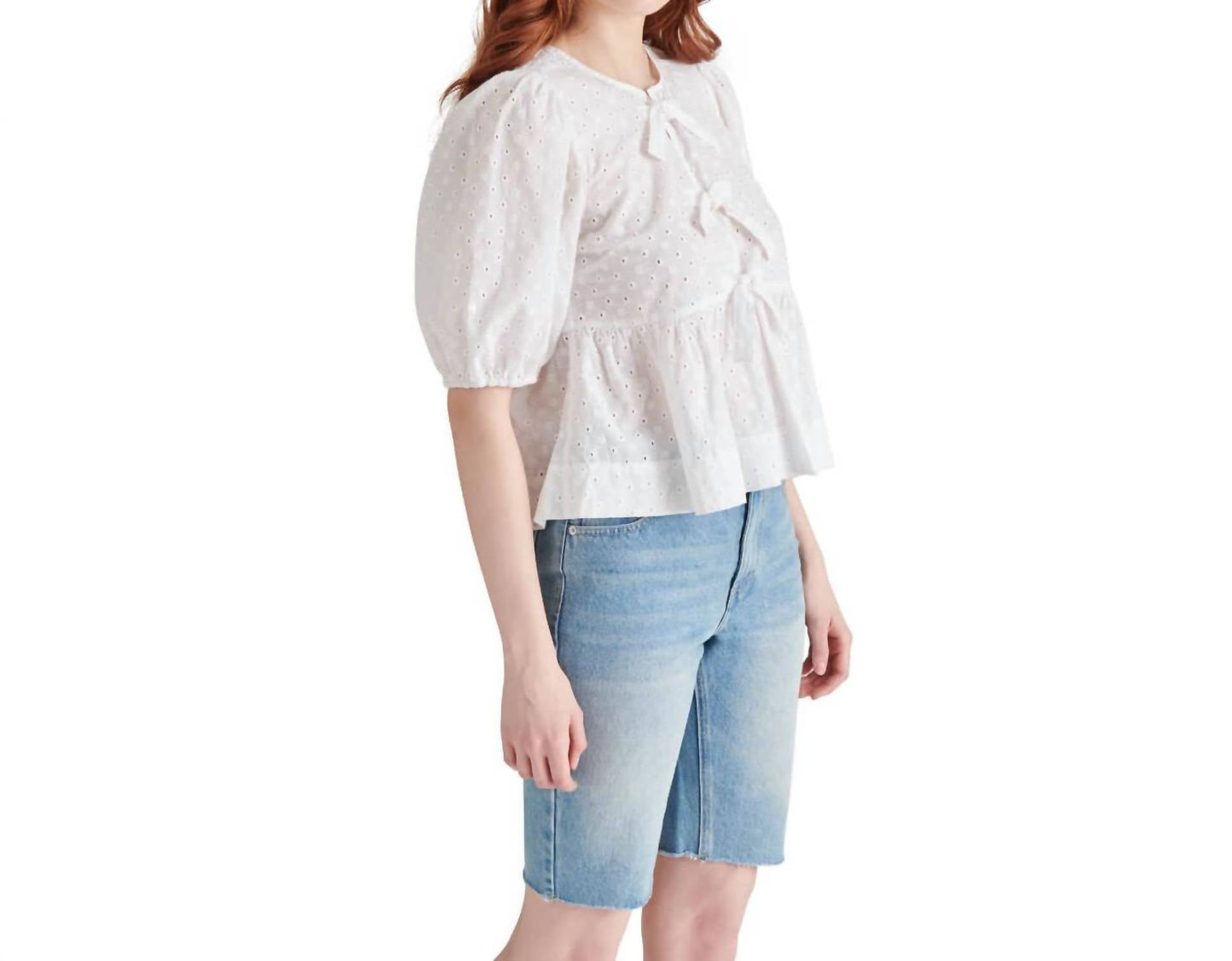 Steve Madden - Paula Eyelet Tie Front Top