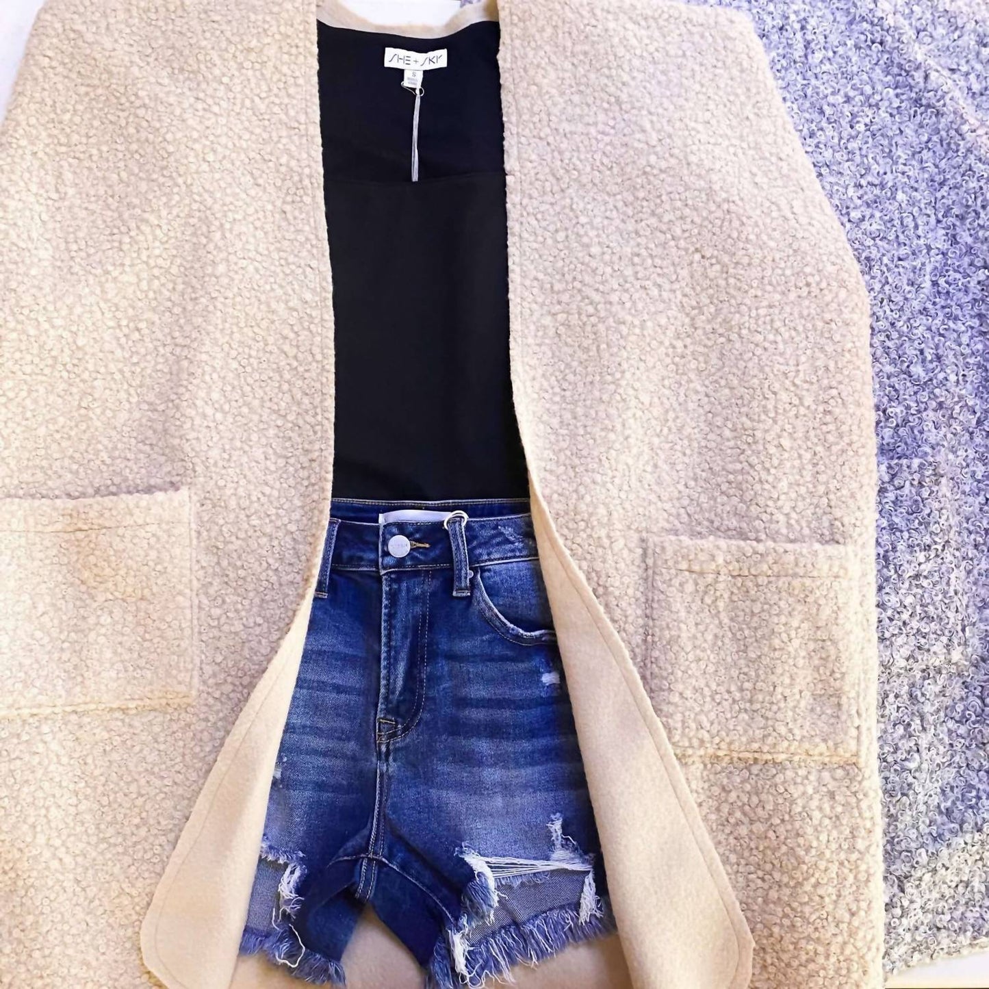 Do Everything In Love - Vivian Cards Sherpa Cardigan With Pockets