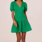 Adrianna Papell - Short Puff Sleeve Tiered Dress