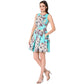 Taylor Women's Boat Neck Sleeveles Floral Print Scuba Dress Blue Size 6