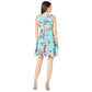 Taylor Women's Boat Neck Sleeveles Floral Print Scuba Dress Blue Size 6