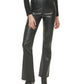DKNY Women's Boreum Faux Leather Flare Pants Black Size 30