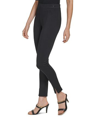 DKNY Women's Front Slip Pull On Ponte Pants Black Size Large