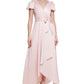 DKNY Women's Crepe Back Satin Flutter Sleeve Dress Pink Size 10