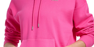 DKNY Women's Metallic Logo Hoodie Pink Size S